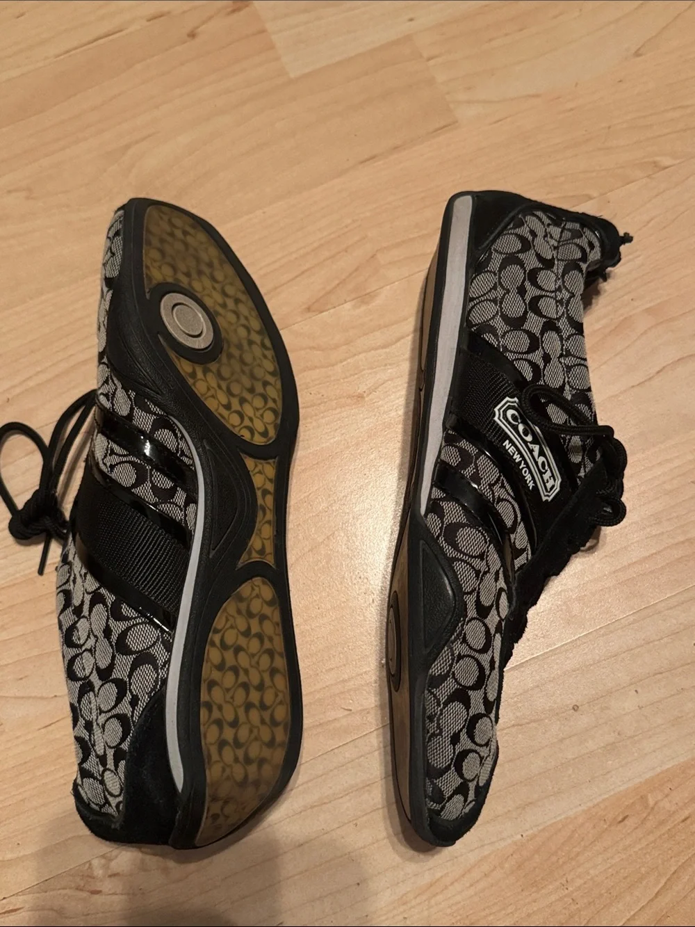 Coach Black and Gray Signature Logo Sneakers